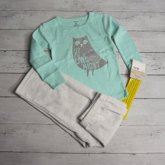 Carter's Girl's Pajama Set Size 4T Snug Fit Cotton Top Fleece Pants - Picture 1 of 3